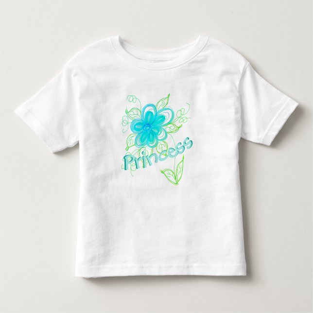 Småbarn Flowered Princess Shirt T Shirt (Framsida)