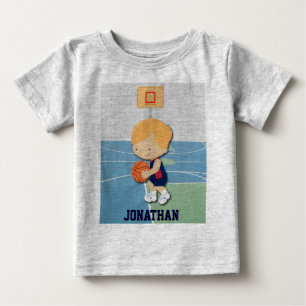 Småbarn för tecknad för personligbasketspelare t-shirt