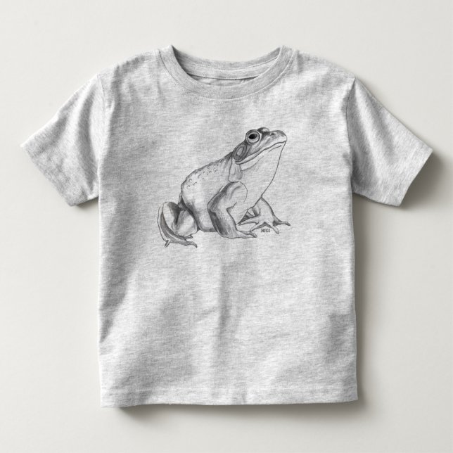 Småbarn Frog T-shirt Bullfrog Art Baby Frog Shirt (Framsida)