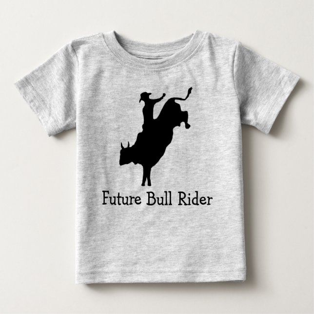 Småbarn Future Bull Rider Långärmad T Shirt (Framsida)