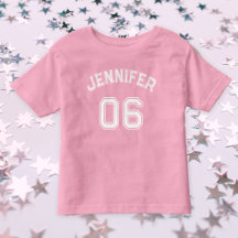 Småbarn Girl Namn Jersey Number Sports Rosa Cotton