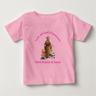 Småbarn Girl Rosa St. Francis Assisi katolik T Shirt