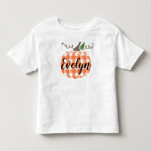 Småbarn Girl Watercolor Orange Pstickkin Pumpkin T Shirt