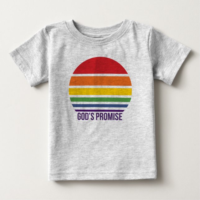 Småbarn Grått Regnbågcirkel T Shirt (Framsida)