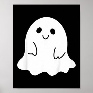 Småbarn Halloween Boo Ghost med sängflickor Hallo Poster