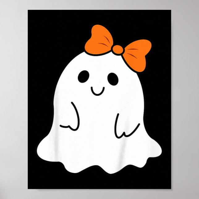 Småbarn Halloween Ghost med bow Girls Halloween Poster (Framsidan)