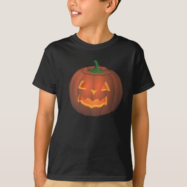 Småbarn Halloween T-Shirt Barn Pumpkin Tee Shirts (Framsida)