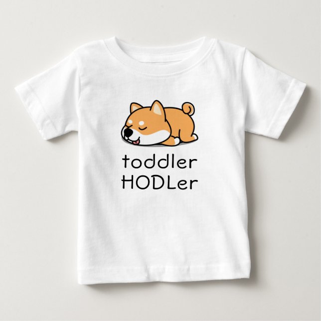 Småbarn HODLer Dogecoin Crypto Cute Baby Shiba Inu T Shirt (Framsida)