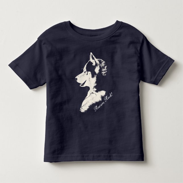 Småbarn Husky Shirt Rädding Hund Husky Baby T-shir T Shirt (Framsida)