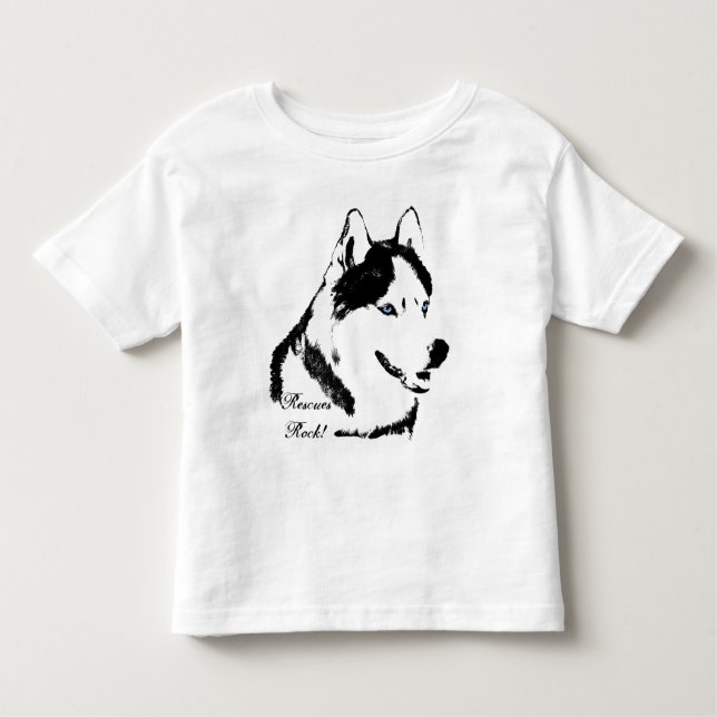 Småbarn Husky Shirt Rädding Hund Husky Baby T-shir T Shirt (Framsida)