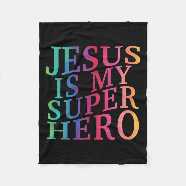 Småbarn Jesus är min superhjälte, Christian God so Fleecefilt (Framsidan)