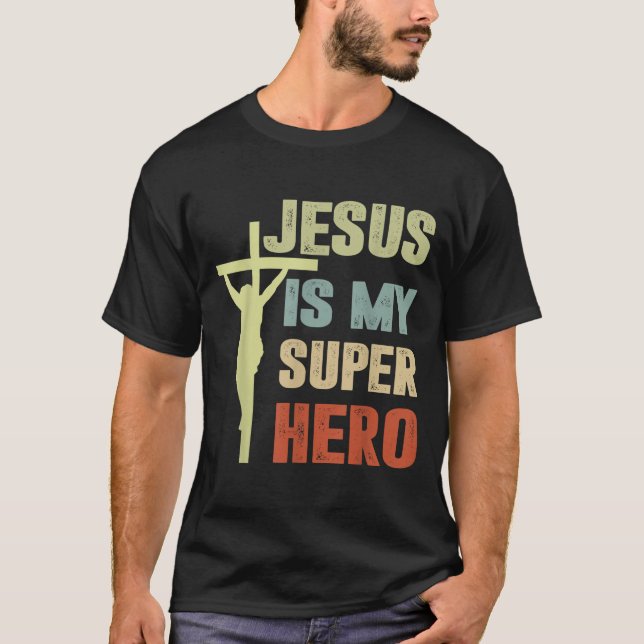 Småbarn Jesus är min superhjälte, Christian God so T Shirt (Framsida)