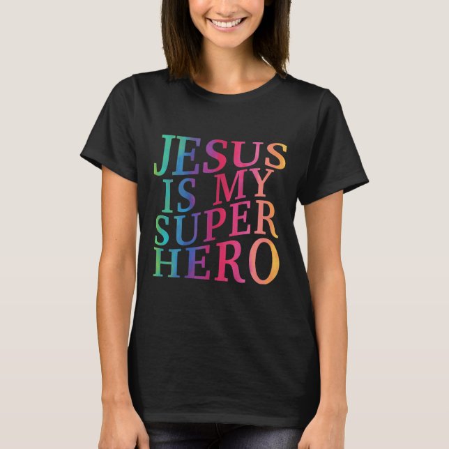 Småbarn Jesus är min superhjälte, Christian God so T Shirt (Framsida)