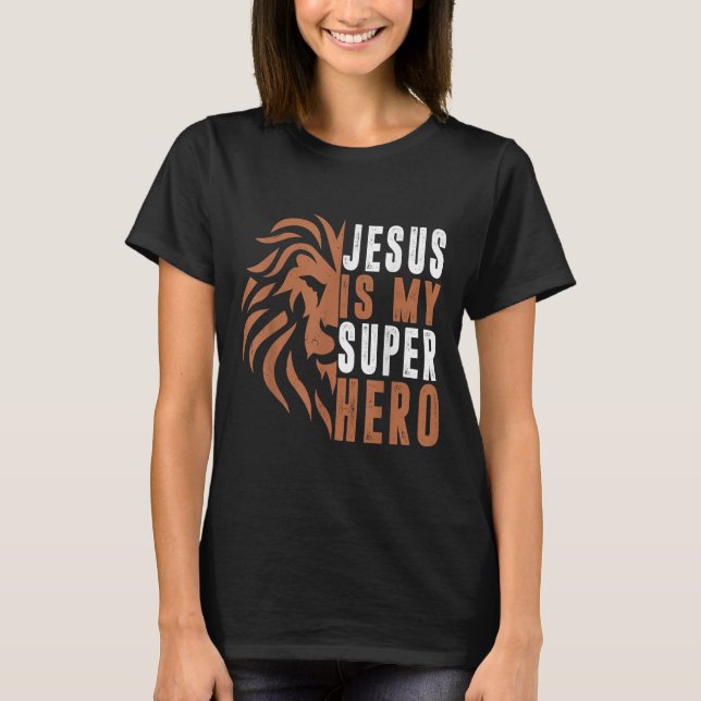 Småbarn Jesus är min superhjälte, Christian God so T Shirt (Framsida)