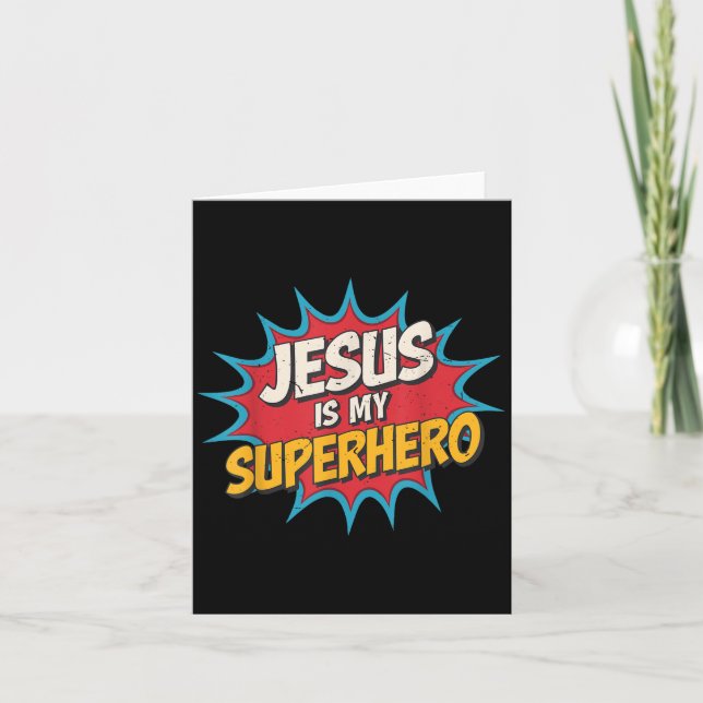 Småbarn Jesus är min superhjälte kristen gud son b Kort (Framsida)