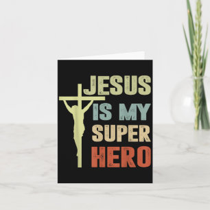 Småbarn Jesus Är Min Superhjälte Kristna Guds Son Kort