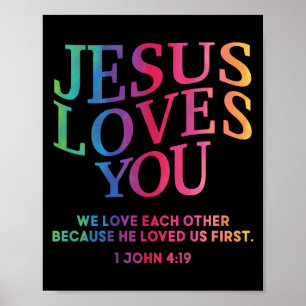 Småbarn Jesus Kärlek You White Christian God Son S Poster