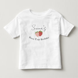 Småbarn Jordgubbe Första Födelsedag T Shirt