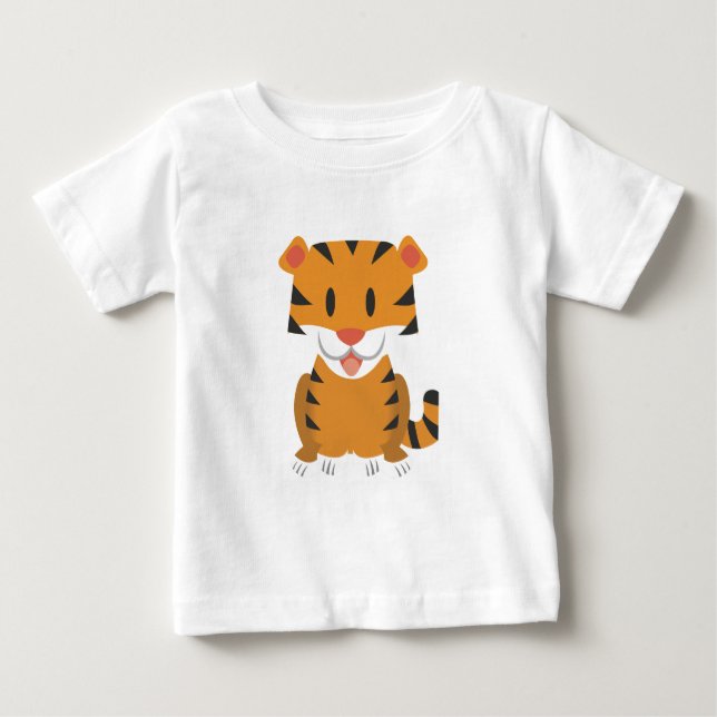 Småbarn Långärmad T-Shirt med tecknad tiger (Framsida)