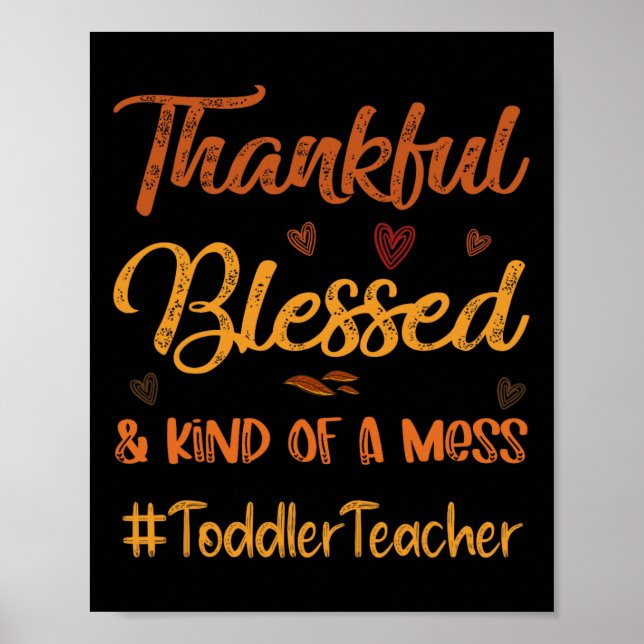 Småbarn Lärare Brast Thanksgiving Poster (Framsidan)