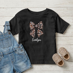 Småbarn Leopard Båg Födelsedags Namn T-Shirt