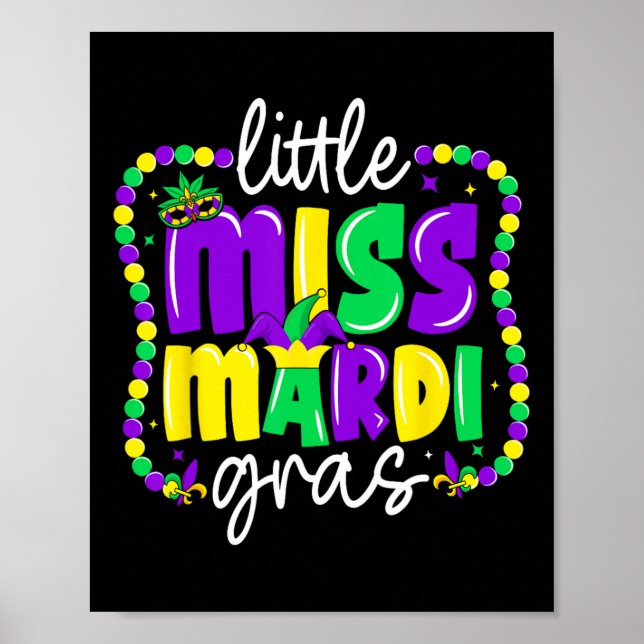 Småbarn Mardi Gras Outfit Girls Mardi Gras Kids Li Poster (Framsidan)