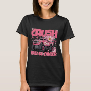 Småbarn Monster Lastbil Crush Breast Cancer Awaren T Shirt
