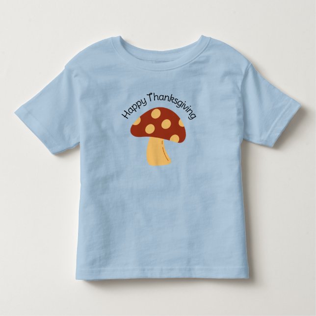 Småbarn Mushroom Thanksgiving Outfit T Shirt (Framsida)