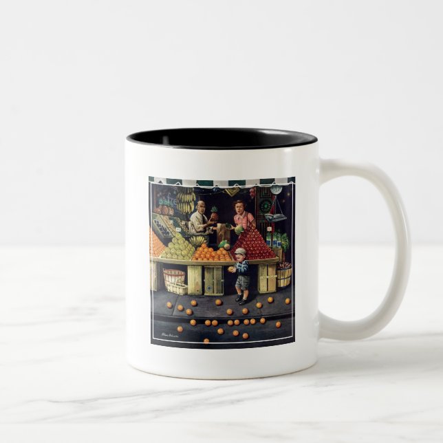 Småbarn och Orangar Två-Tonad Mugg (Höger)