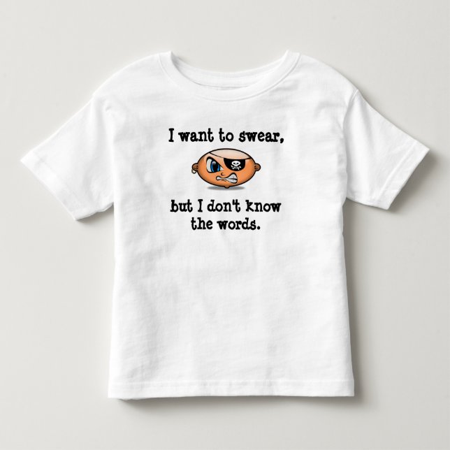 Småbarn önskar att svära t-shirt (Framsida)