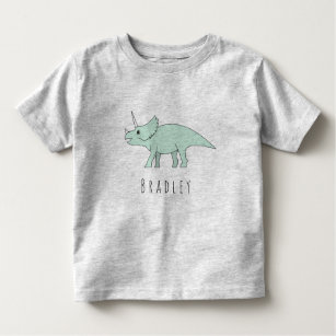 Småbarn pojke Doodle Triceratops Dinosaur med Namn T-shirt