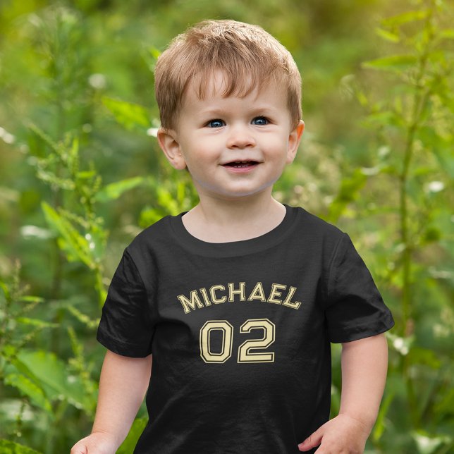 Småbarn Pojke Flicknamn Tröja Nummer Sport Bomull (Toddler Boy Girl Name Jersey Number Sports Cotton Toddler T-shirt)