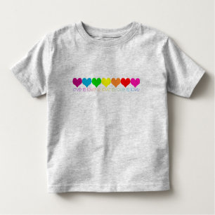 Småbarn Pride Rainbow Hearts Kärlek är Kärlek T-Sh T Shirt