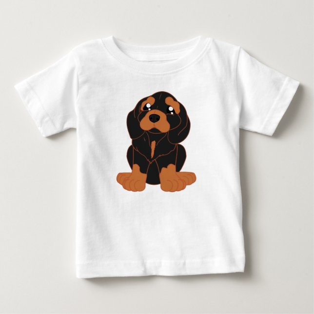 Småbarn Pullover Hoodie med hund T-shirt (Framsida)