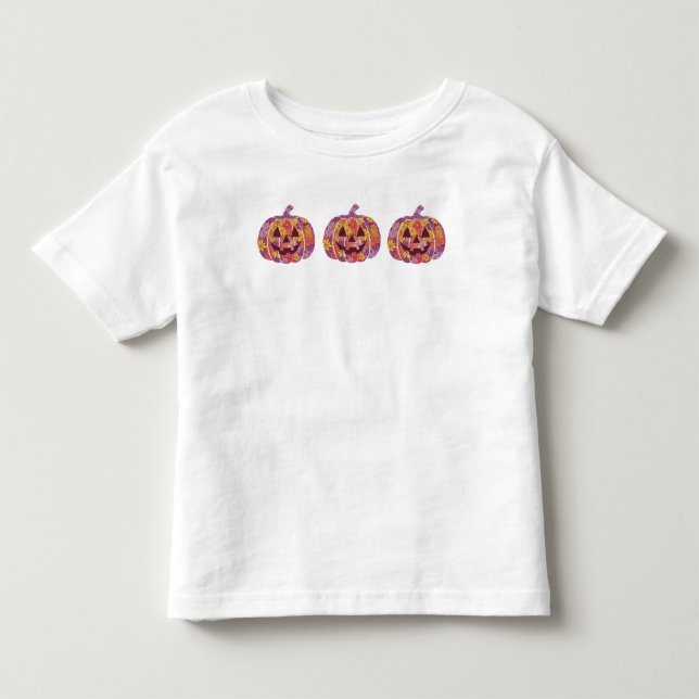 Småbarn Pumpkin Shirt Blommigt Pumpkin för Småbarn T (Framsida)