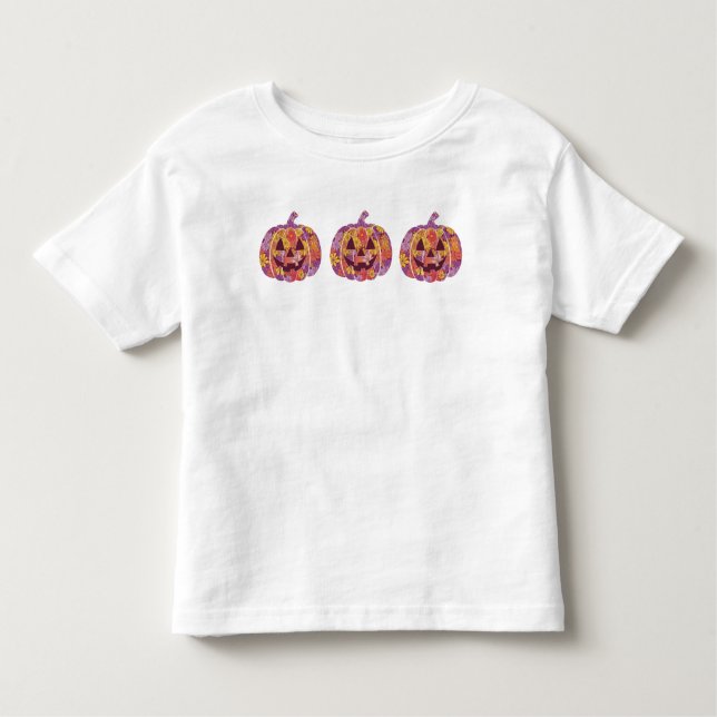 Småbarn Pumpkin Shirt Blommigt Pumpkin för Småbarn T Shirt (Framsida)