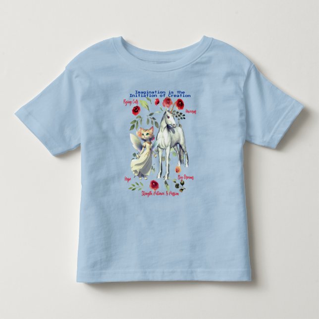 Småbarn Roliga Enhörningskatter Roligt T Shirt (Framsida)
