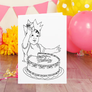 Småbarn Roligt DIY Färg-In Birthday Kort
