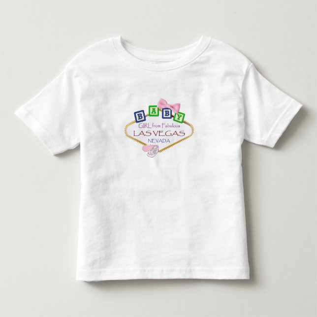 Småbarn Ruffle Flicka från Las Vegas Tee (Framsida)