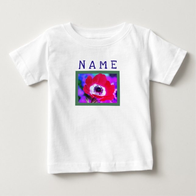 Småbarn Ruffle Tee LYCKLIG SEED KIDS POPPY & NAMN (Framsida)
