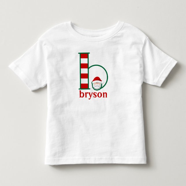 Småbarn Santa Shirt monogram Tee (Framsida)