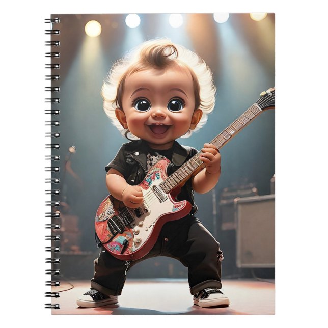 Småbarn som spelar Guitar bor i konsert Anteckningsbok (Framsidan)