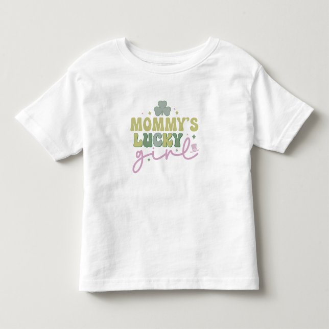 Småbarn St. Patrick T-shirt - "Mamma Lucky Girl (Framsida)