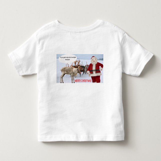 småbarn T god jul Santa gris T Shirt (Baksida)