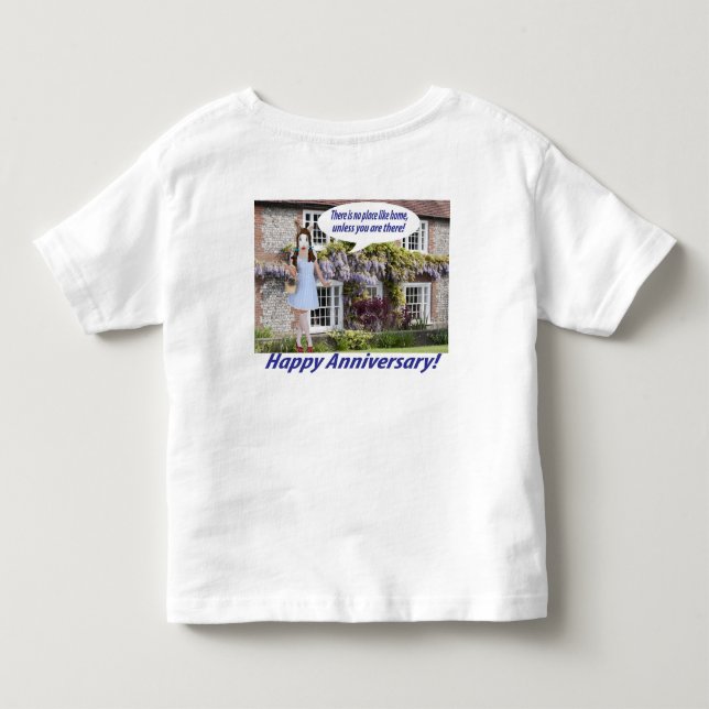 småbarn T. Lycklig-årsdagen T Shirt (Baksida)