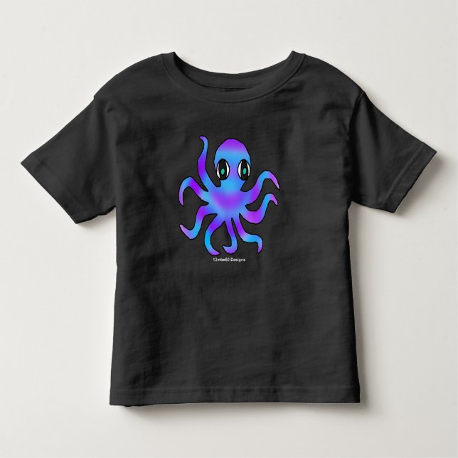 Småbarn T-Shirt - Blue Violet Octopus (v) (Framsida)