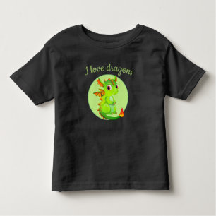 Småbarn T-Shirt-Grönt Dragon T Shirt