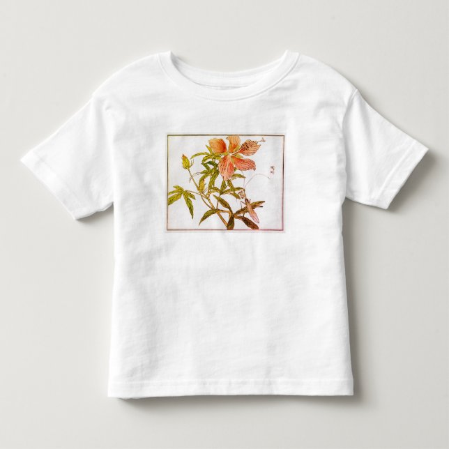 SMÅBARN T-SHIRT MED BLOMMOR ANPASSAT NAMN (Framsida)