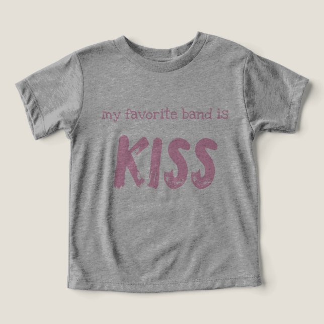 Småbarn T-Shirt "mitt favoritband är KISS" (Design Framsida)