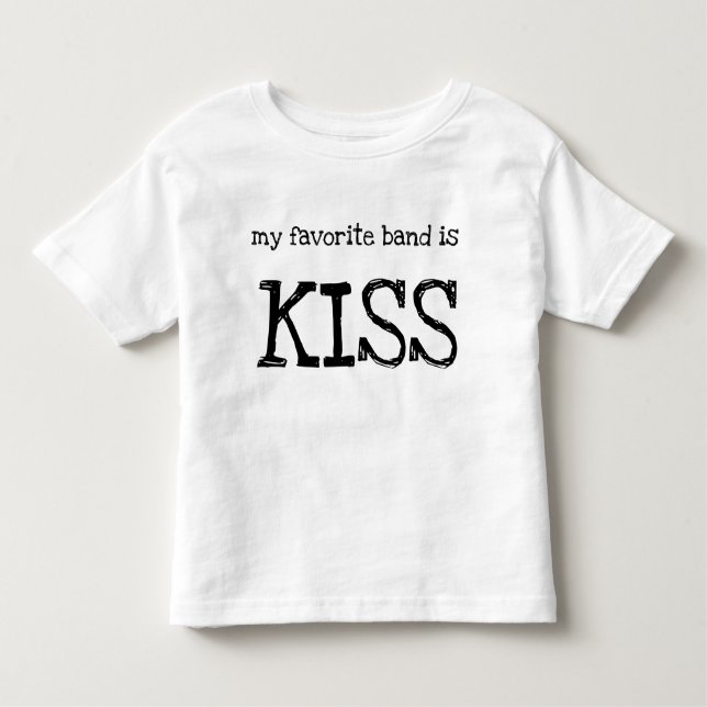 Småbarn T-Shirt "mitt favoritband är KISS" (Framsida)